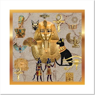 Egyptian Gold Collage Posters and Art